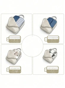 6 pièces sac de rangement compression, sac de rangement de voyage avec poche à chaussures, extensible et rangement avancé - essentiel pour les valises de voyage, accessoires de voyage, indispensables de voyage, organisateurs de voyage, bagages, vacances d'été à la plage pour femmes