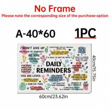 1 PIEZA Póster de lienzo con recordatorios diarios inspiradores, arte de pared motivacional para el hogar, oficina, cafetería - Sin marco, sin plumas - Ideal para regalos de cumpleaños y festividades - 1PC - Ver 17