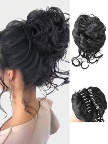 Pièce de chignon désordonné, chouchou, extension de cheveux pour chignon ébouriffé, queue de cheval bouclée et ondulée, chignon synthétique pour femmes et filles, mariage