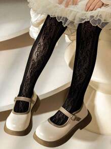 1 Pièce Collants En Maille À Motif De cœur Pour Enfants, Convient Pour Une Utilisation Quotidienne