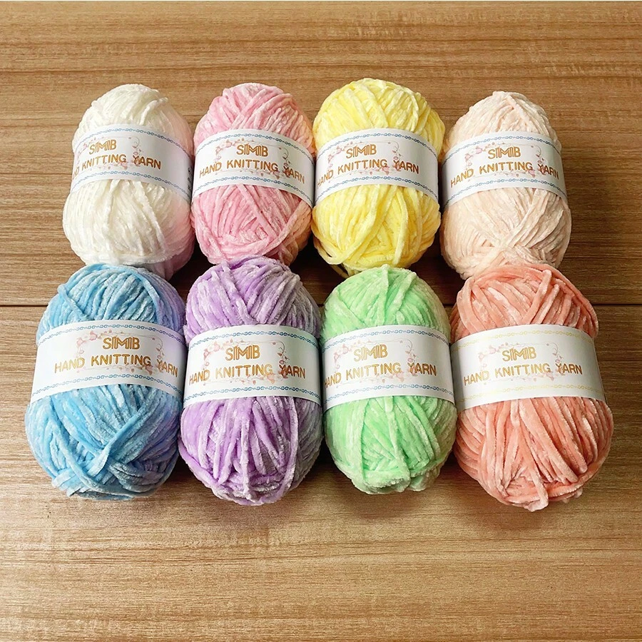 8 件/400 克优质闪亮雪尼尔纱线组合，用于钩针编织、针织 DIY 产品（包、帽子、装饰品、毛毯）、手工 DIY 圣诞礼物、柔软毛绒人造毛皮睫毛纱，配 3 毫米钩针（1 件 = 50 克 = 90 米 = 1.76 盎司 * 8 件）