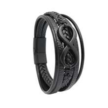 Vintage Leather Adjustable Bracelet Set, Casual Accessories, Suitable For Men's Everyday Wear, Dating, Gathering, Birthday, Thanksgiving, New Year Gifts - Multicolor - View 9