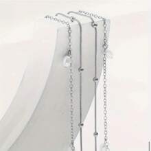 2pcs Spring/Summer Vacation Style Fashion Simple Faux Pearl Thin Chain Waist Chain Suitable For Women's Daily Commuting Beach Vacation Wear - 2 Pearl Waist Chains - View 6