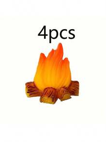 1 件/2 件/4 件迷你树脂小火焰、微型火焰、微型 DIY 饰品装饰、微型花园景观、娃娃屋盆栽装饰、圣诞礼物 - 彩色 - 查看 9