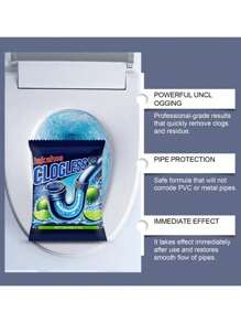 Pipe Unblocking Powder, For Bathroom & Kitchen Clogged Pipe Dissolving And Deodorizing Cleaner (Random Delivery Of Old And New Versions) - View 5
