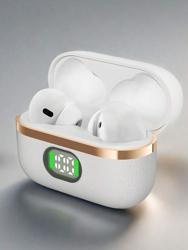 WoSD Fones de Ouvido Duplos WoSD, Fones de Ouvido para Casais, Fones de Ouvido Sem Fio Duplos com Estojo de Carregamento, Tela de Exibição LED, Toque, Controle Remoto, Bateria de Polímero de Lítio Recarregável