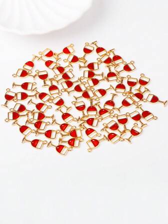 10pcs/Pack Wine Glass Shaped Necklace Pendant DIY Jewelry Accessory