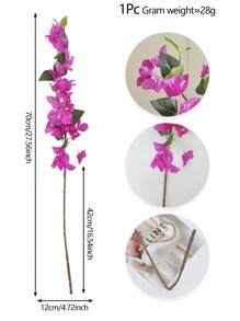 1PC/2PCS/4PCS 人造花丝绸九重葛枝带茎仿真梅花枝春季室内外花园门廊悬挂植物婚礼中心装饰桌花瓶中心装饰完美家居装饰