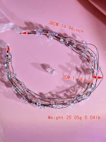 1件水钻花朵发箍，闪亮花环头饰，适合新娘、婚礼、节日、派对、庆典、日常休闲、情人节、新年嘉年华等场合佩戴。 - 紅色 - 查看 12