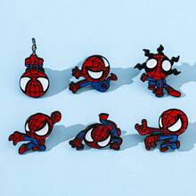 Disney 1/6 szt. Zestaw broszek z postaciami z kreskówek Spersonalizowany do góry nogami Spider-Man Emalia Pin Plecak Odzież Biżuteria Metalowa odznaka Akcesoria Prezenty dla przyjaciół
