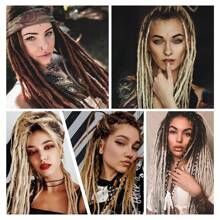 3 Piezas de extensiones de rastas sintéticas rectas de 24 pulgadas con doble extremo, hechas a mano, suaves, de estilo reggae hippie, para mujeres