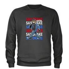 Say Drake Smiling Meme Mustard Adult Crewneck Sweatshirt - Charcoal grey - View 1