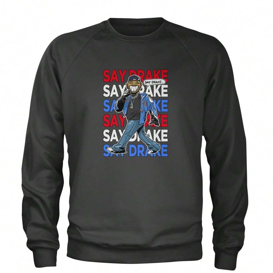 Say Drake Smiling Meme Mustard Adult Crewneck Sweatshirt - Charcoal grey - View 1