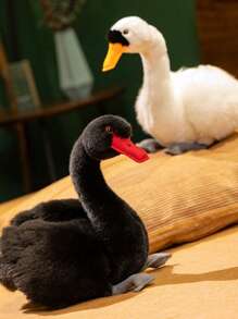 1 件 24 厘米/9.4 英寸可爱卡通天鹅毛绒玩具，黑白天鹅毛绒玩具，可爱装饰品，适合女孩、儿童、家居装饰、动物园礼物