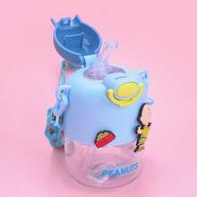 Miniso Snoopy Colorful Life Flip-Top Portable Outdoor Plastic Bottle (550mL-Blue) - Blue - View 7