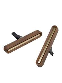 1 件高端复古金属和木质汽车通风口香薰夹式扩散器，带 2 种香味蜡 - 咖啡棕 - 查看 6