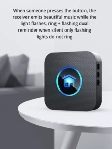 1 Set Of Wireless Music Doorbell, Home Doorbell Range 1,000ft, 5 Volume Levels, With 55 Door Chime Tones And LED Flash Light (Classic Doorbell Kit: 1 Button And 1 Receiver)