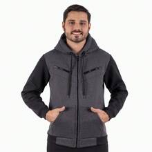 Men Zip-Up Hoodies - Màu xám đen - Xem 2
