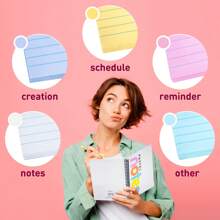 Spiral Notebook With Pastel Colored Pages, 5X7" Perforated Notepad With College Ruled Paper, 100 Sheets/200 Pages, 3 Pack - Pastel - View 6