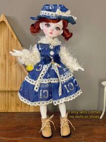 1pc Retro Style Doll Clothes, Suitable For 6-Inch BJD/30cm Dolls. Unique Designs Including Sporty, Academic Styles, A Dream Outfit Collection For Doll Lovers, Adorable For Girls. (This Series Of Doll Clothes Are Suitable For 30cm Dolls, Due To Different Doll Shapes, The Tightness And Length May Vary Slightly. The Handmade Miniature Garments May Have Minor Handcraft Flaws, Which Do Not Affect The Overall Effect. Buyers With Concerns May Want To Consider Carefully)