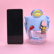 Miniso Snoopy Colorful Life Flip-Top Portable Outdoor Plastic Bottle (550mL-Blue) - Blue - View 8