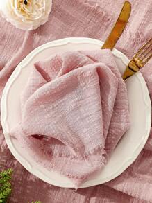 1 件简约清新流苏餐巾，柔软吸水可洗餐巾，适用于派对、婚礼、宴会、餐厅餐桌装饰