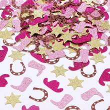 200Pcs Glitter Western Cowboy Table Confetti For Horse Race Theme Pregnancy Celebration Birthday Party Supplies