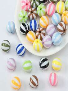 1 包 20 件混合可爱有趣的马卡龙、西瓜、条纹亚克力圆珠，用于 DIY 手机挂绳、珠宝制作配件 - 彩色 - 查看 1
