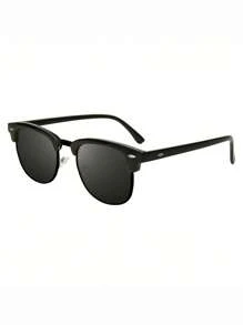 1pc Personalized Half Frame Glasses For Men & Women, Fashionable Rivet Decoration, Vintage Style Casual Shades Accessories