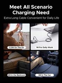 UGREEN USB Type C 转 USB C PD3.0 60W 快速充电 4.0 快充线兼容 16 15 系列手机笔记本电脑 Nan - 黑色 - 查看 6