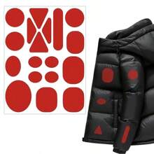 1set/18pcs Self-Adhesive Down Jacket Repair Patches, Seamless, High-End Mending And Patching For Clothing, Leather Garments, Holes, Black Embroidered Fabric Patches