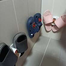 1pc Compact Shoe Rack, Wall-Mounted Bathroom/Bedroom Shoe Storage Organizer, Slim Door Crack Slipper Hanger Rack