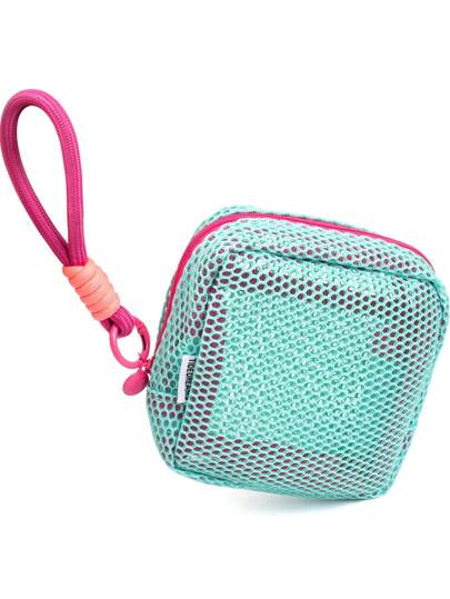 网状跑步包旅行盥洗包迷你可爱跑步包带拉链旅行盥洗包钱包包旅行配件