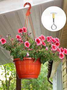 1pc Adhesive Ceiling Hook, Stainless Steel Eye Hook For Hanging Small Plants, Lanterns, Wind Chimes, Decor Without Drilling