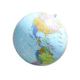 Globo inflable plegable de 16 pulgadas de PVC con texto en inglés, pelota de playa