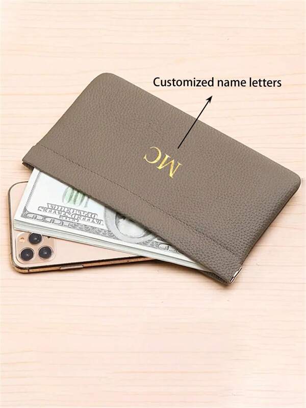 [Customized]Personalized Custom Self-Closing First Layer Cowhide Long Wallet Passport Driver's License ID Cover Earphone Data Storage Cash Storage Bag Cosmetic Bag
