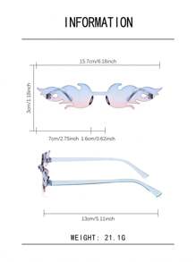 1 para damskich, dekoracyjnych, modnych okularów PC w kształcie płomienia, odpowiednich na Halloween, święta, przyjęcia urodzinowe