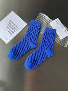8 Pairs Women's Colorful Bubble Slouchy Socks, Cute & Minimalist, Soft & Breathable, Suitable For Spring/Autumn Daily Wear