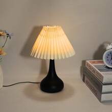 1 pièce Lampe de table plissée à LED rétro nordique, lumière chaude, contrôle par bouton, alimentée par USB, idéale pour la lecture, l'ambiance de café, la décoration de la chambre à coucher et du salon, cadeau idéal pour les amies