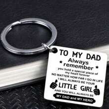 1pc Inspirational Key Chain Gift For Daughter, From Dad And Mom, Remember You Are Braver Than You Think