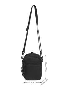 peach tree Peach Tree Men's Small Square Bag, Crossbody Bag, Waist Bag, Shoulder Bag, Phone Pouch, Coin Purse, Running Bag, Bike Bag, Fashion Solid Color Minimalist Zipper Closure Adjustable Strap Sports Casual Street Business Travel Vacation Essential Young Man Chic Square Bag