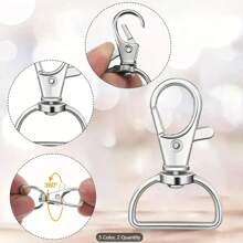 10 个 25 毫米旋转龙虾扣 D 形环弹簧钩钥匙扣旋转夹挂绳弹簧夹挂钩包带五金钱包制作配件 - 10PCS - 查看 7