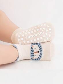 3 Pairs Cartoon Printed Anti-Slip Socks, Cute Animal Floor Socks For Trampoline Park, Suitable For All Seasons - Multicolor - View 8