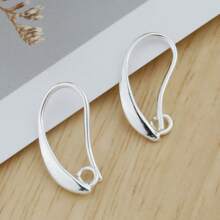 10PCS DIY Design Sieraden Bevindingen Zilverkleurige Gladde Pinch Bail Oorbelhaak Oorbelhaak