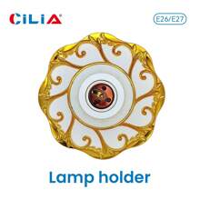 CILIA 4pcs Pendant Lamp Holder Set,E26/E27 Bulb Socket Base,110V - 220V Light Socket,Petal Relief Style Ideal For Home, Office & Industrial Chic,White/Gold/Silver - Meteor - View 4