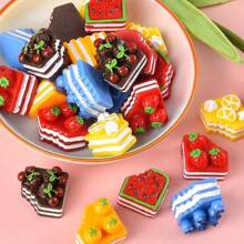 10件仿真卡通蛋糕咬合树脂配件批发，手工DIY工艺品，手机壳，冰箱贴材料 - 彩色 - 查看 1