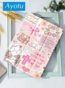 Ayotu Religious Girls And Flowers Case Compatible With Samsung Galaxy Tab/IPad,IPad 9th/8th/7th Generation 10.2 Inch ,New IPad 10th Generation Cover,With Auto Wake/Sleep,Four Corners Anti-Fall