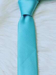 Casual Men's Ties, Perfect For Gifting Friends Slim(5.5cm) - 薄荷藍 - 查看 3