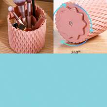 口红眉笔眼影刷防尘笔杯360旋转大容量化妆刷桶便携式刷子收纳盒