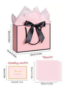 1/2/3sets, Large Paper Gift Bags - Comes With Tissue Paper And Greeting Cards - Valentine's Day Gift Bags - Portable Gift Bags With Handles - (Suitable For Women's Bridesmaids, Birthdays, Valentine's Day, Wedding Parties, Graduation Ceremony, Mother's Day)